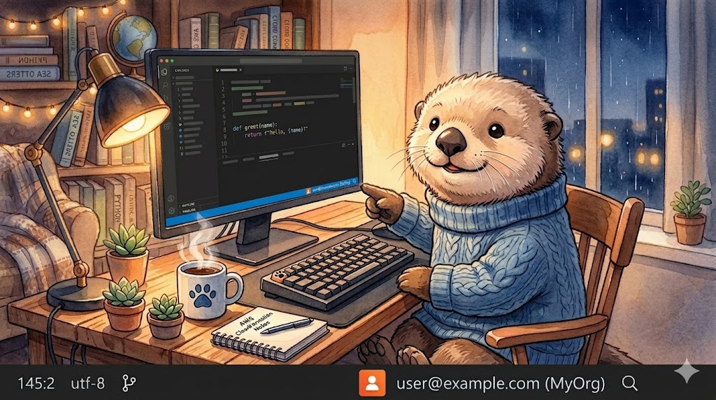 今どのClaudeアカウントでログインしてるか、VSCodeのステータスバーで確認できるようにした